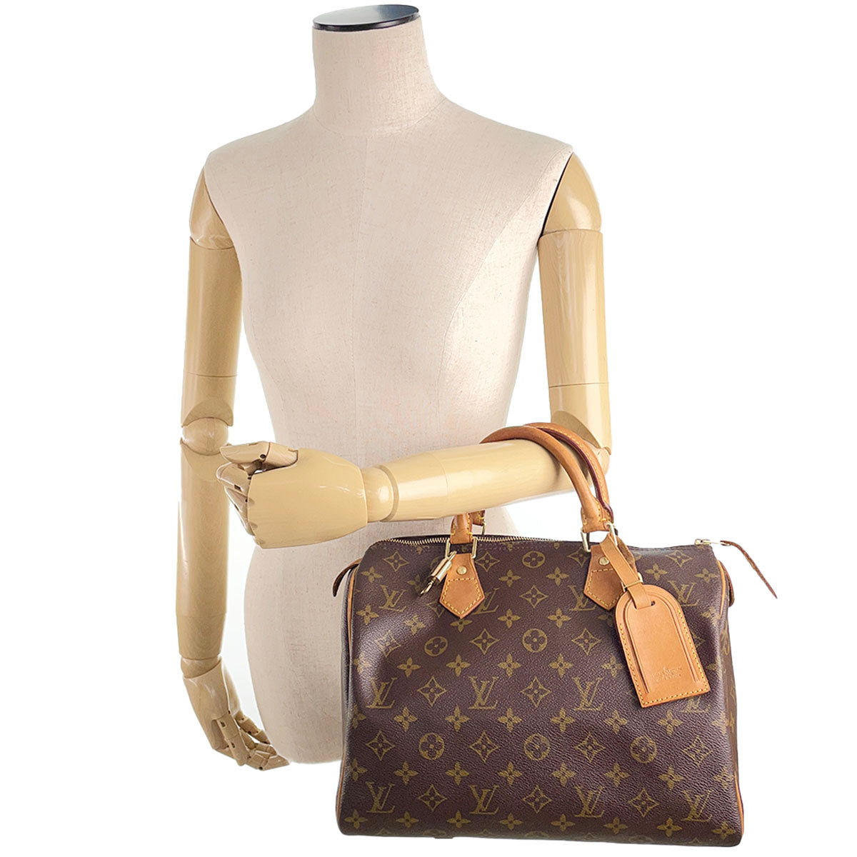Louis Vuitton Monogram Speedy 30 Coated Canvas Fabric Brown Handbag 4866