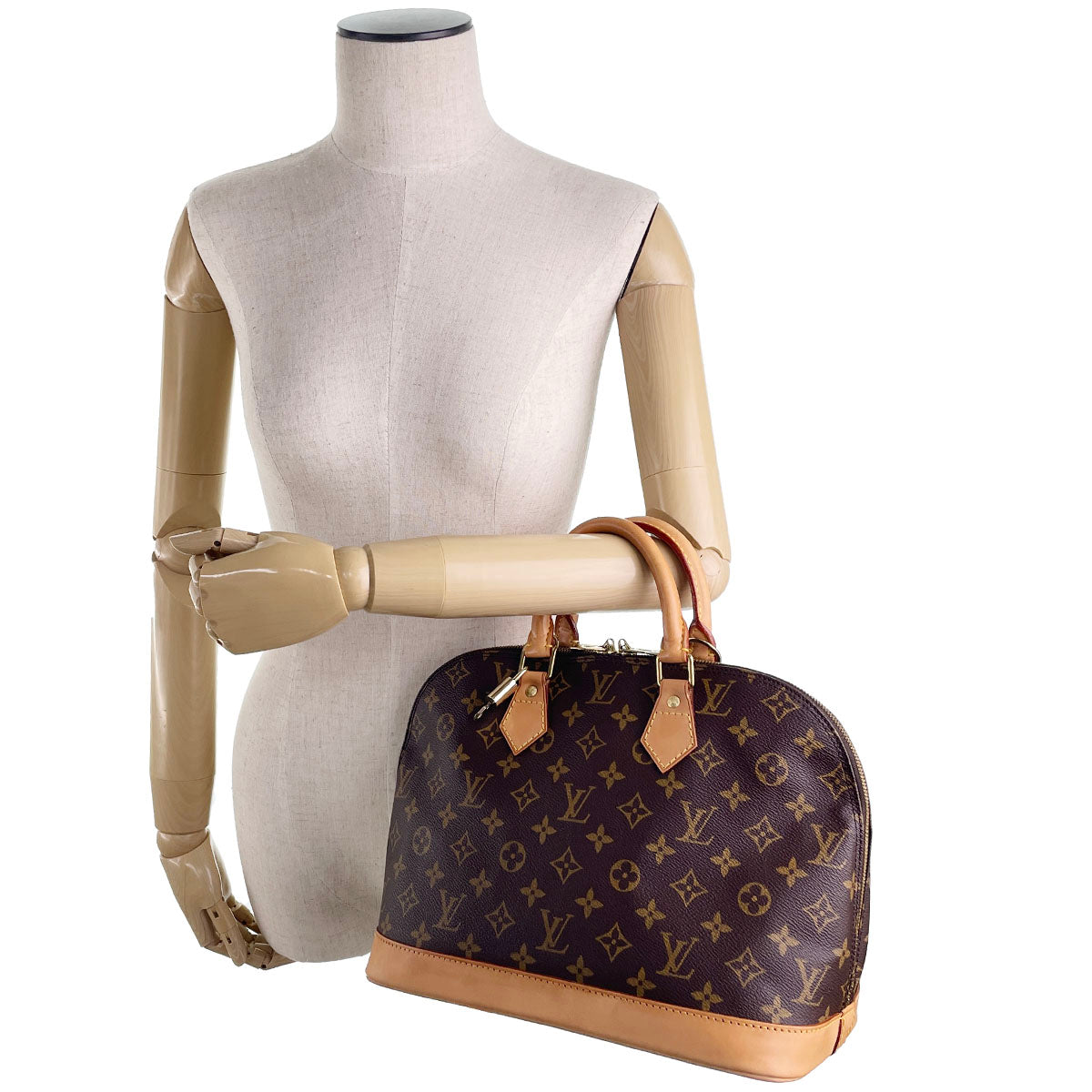Louis Vuitton Monogram Alma Coated Canvas Fabric Brown Handbag 4838