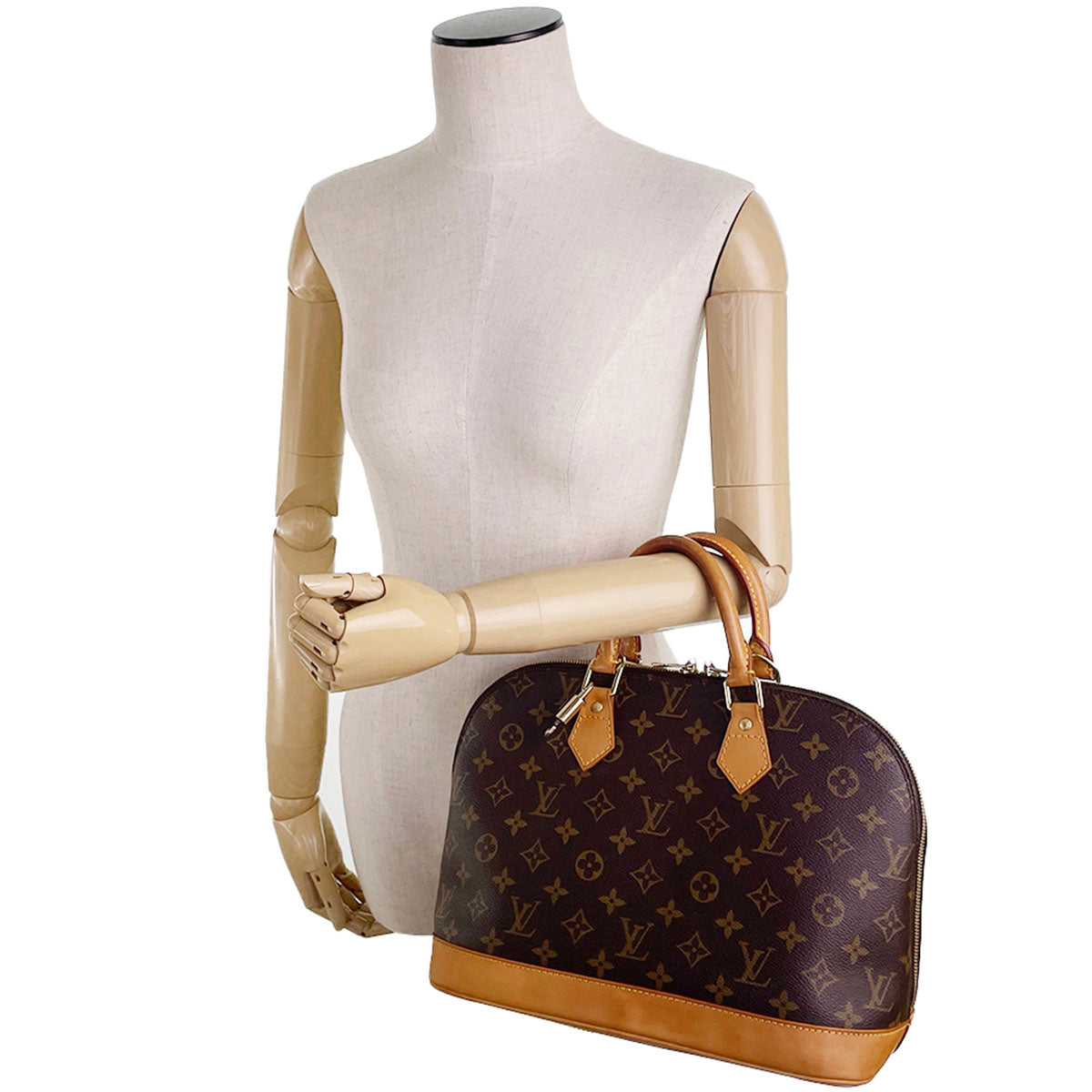 Louis Vuitton Monogram Alma Coated Canvas Fabric Brown Handbag 4881