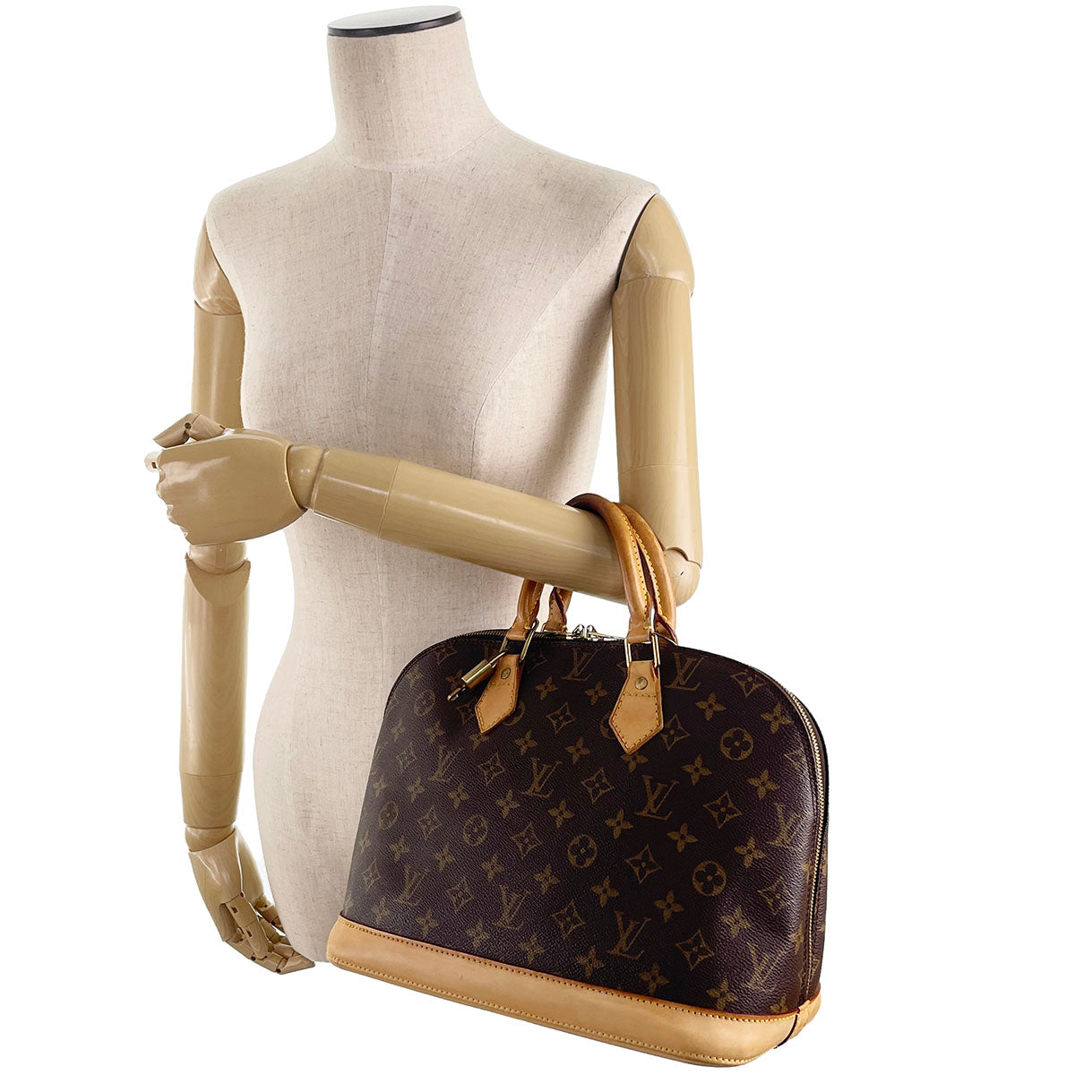 Louis Vuitton Monogram Alma Coated Canvas Fabric Brown Handbag 4913