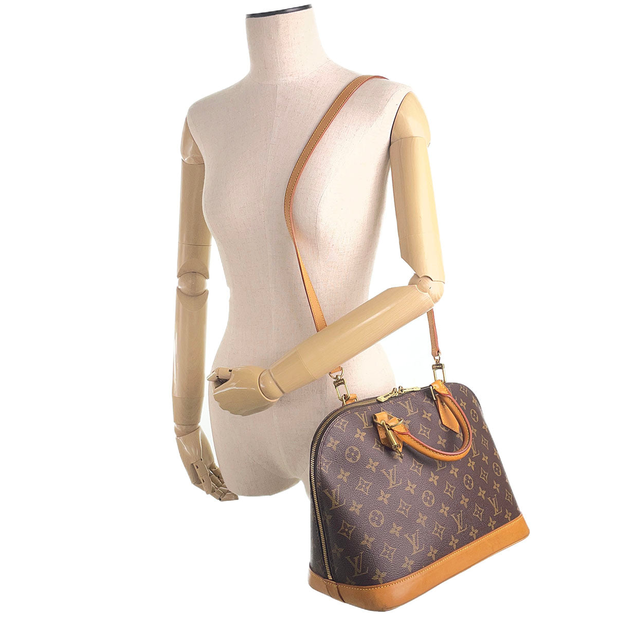 Louis Vuitton Monogram Alma Coated Canvas Fabric Brown Handbag 4829
