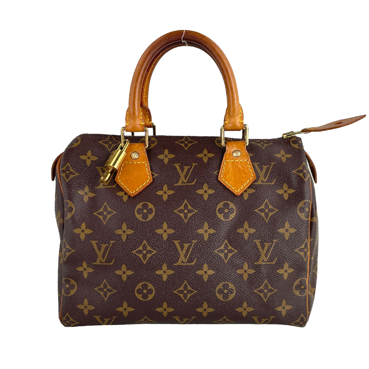 Louis Vuitton Monogram Speedy 25 Coated Canvas Fabric Brown Handbag 4827