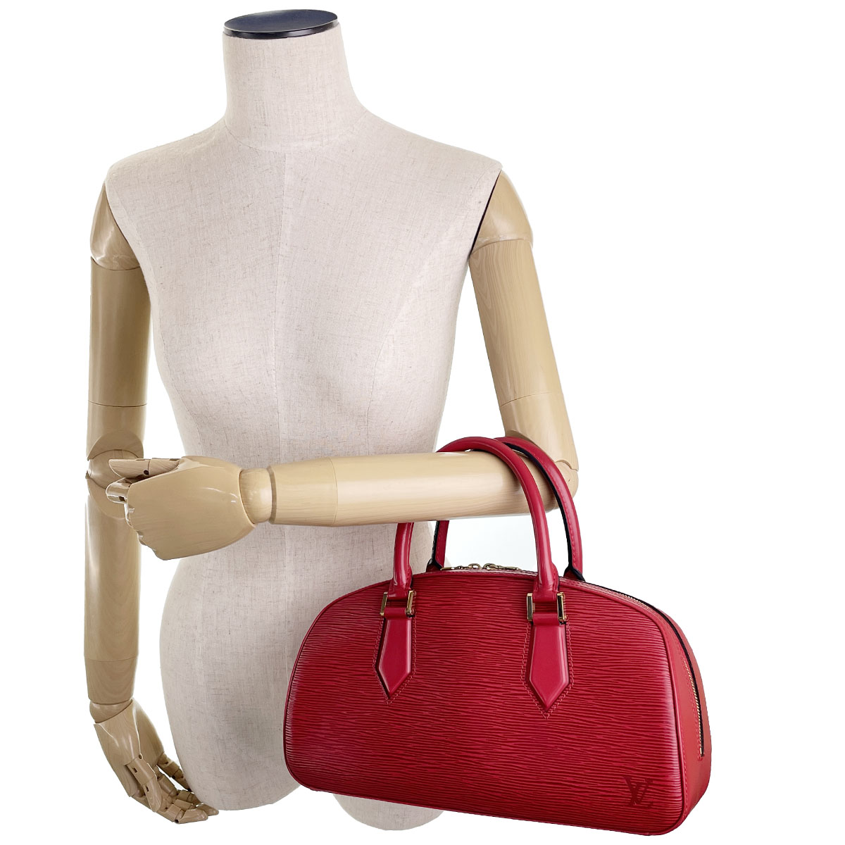 Louis Vuitton Epi Jasmine Leather Suede Red Handbag 4940