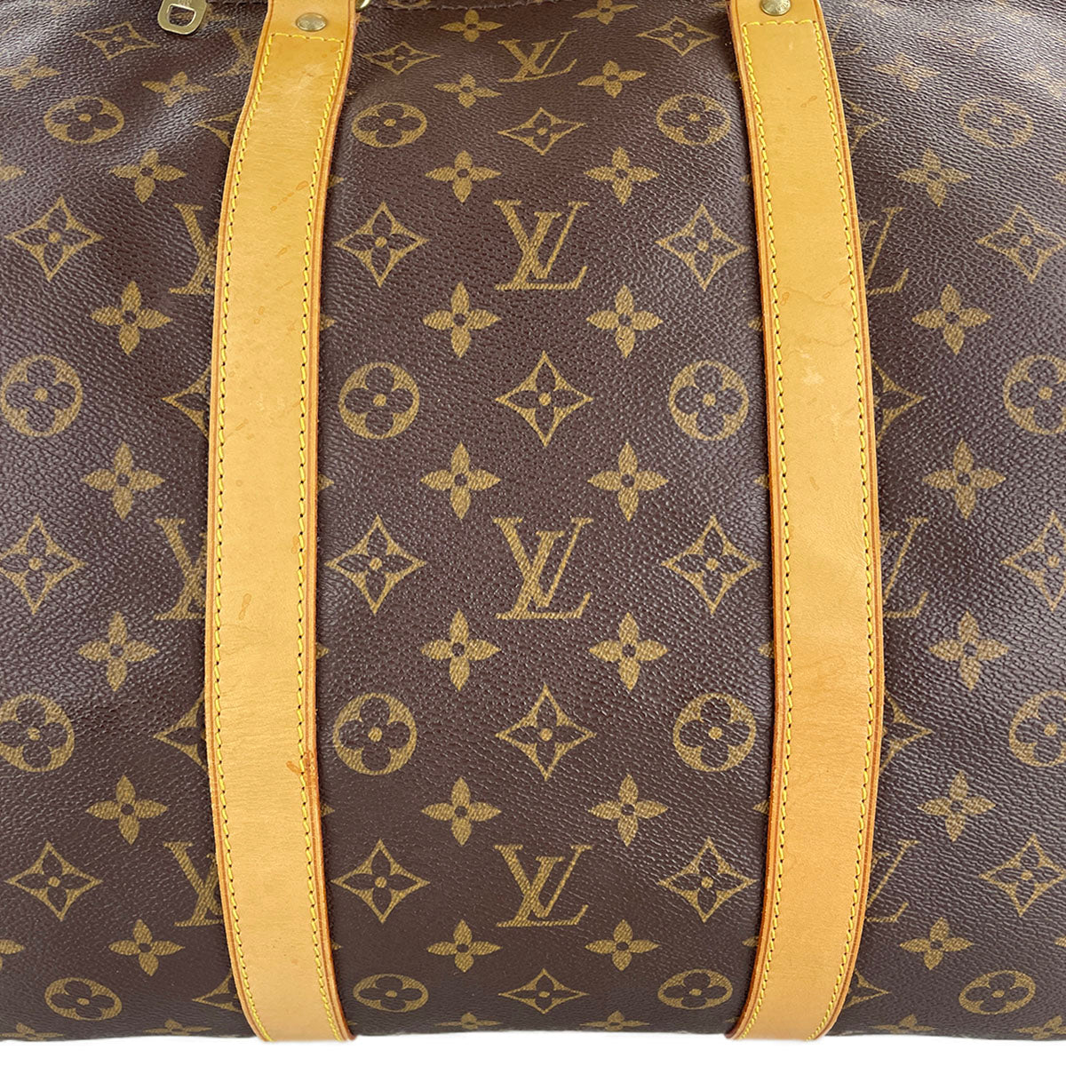 Louis Vuitton Monogram Keepall 55 Coated Canvas Fabric Brown Boston Bag 4857