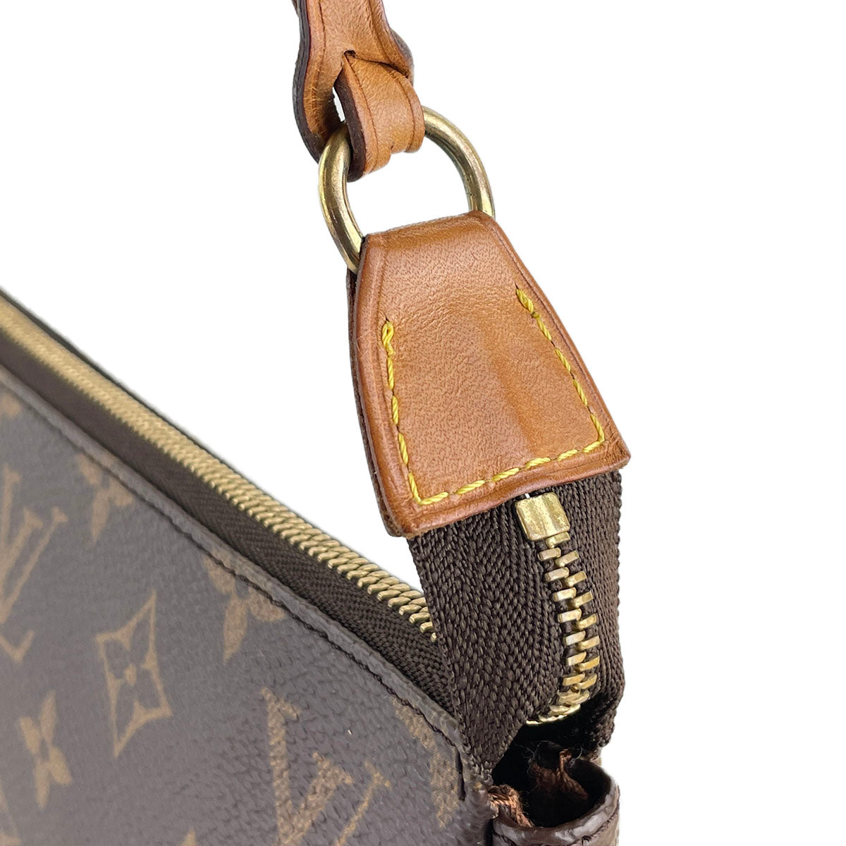 Louis Vuitton Monogram Pochette Accessoires Coated Canvas Brown Handbag 4855