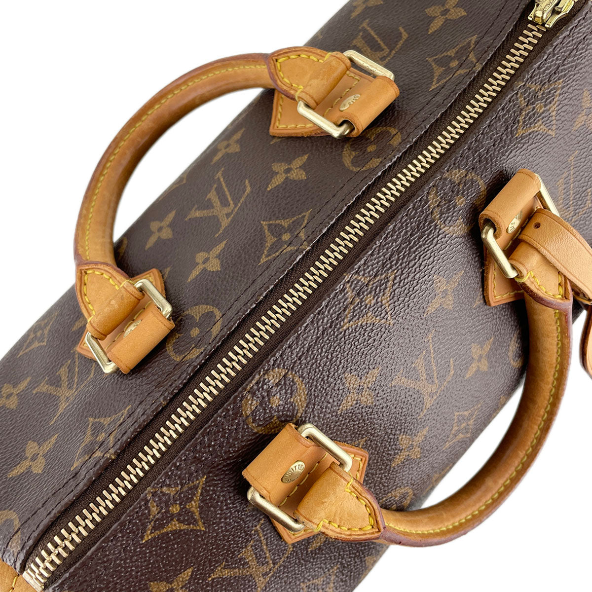 Louis Vuitton Monogram Speedy 25 Coated Canvas Fabric Brown Handbag 4892