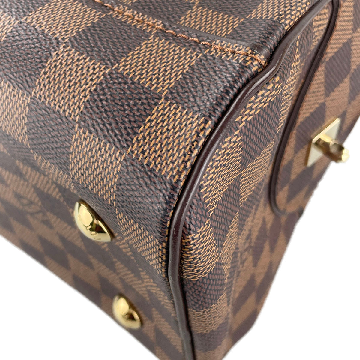 Louis Vuitton Damier Duomo Coated Canvas Suede Brown Handbag 4905