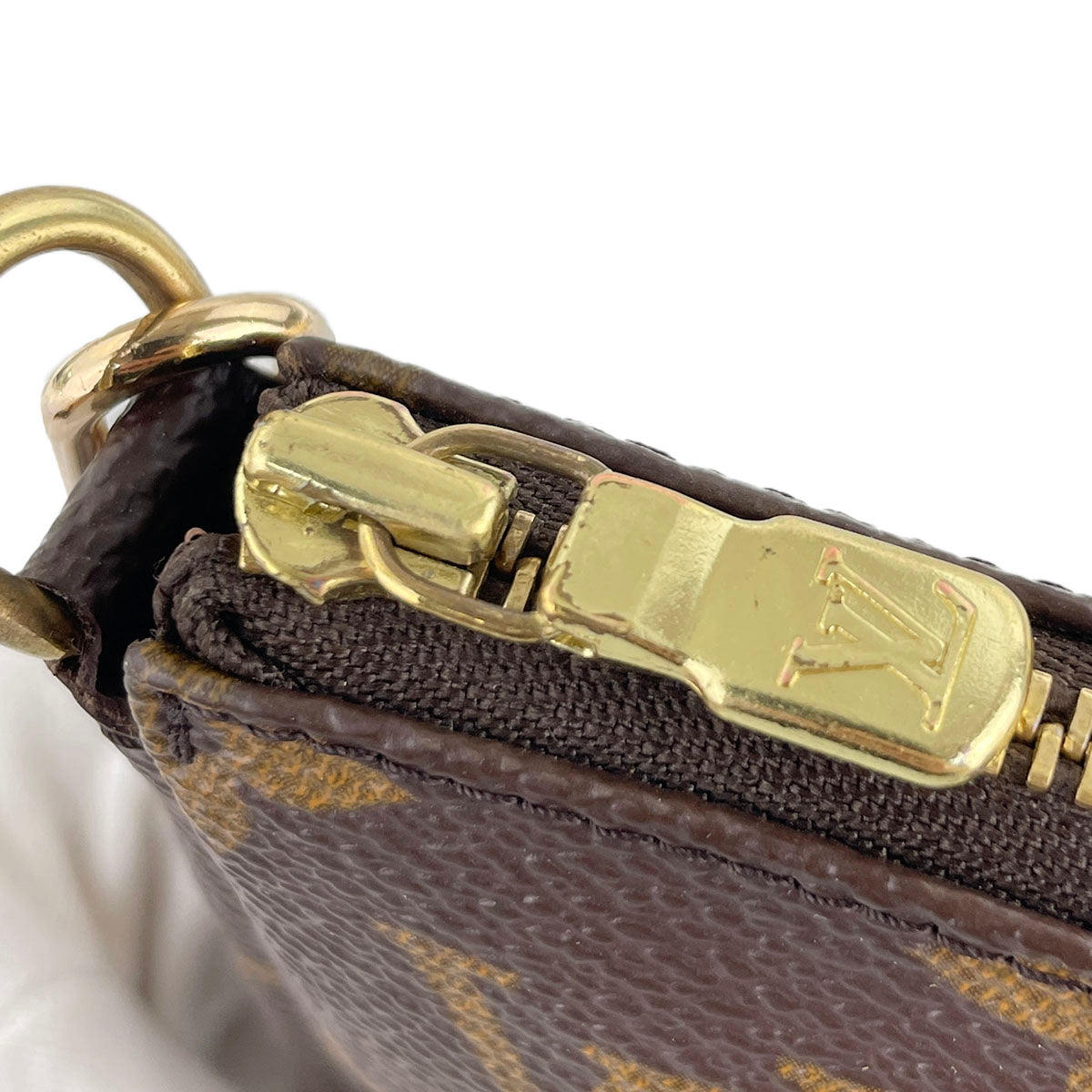 Louis Vuitton Monogram Pochette Accessoires Coated Canvas Brown Handbag 4855