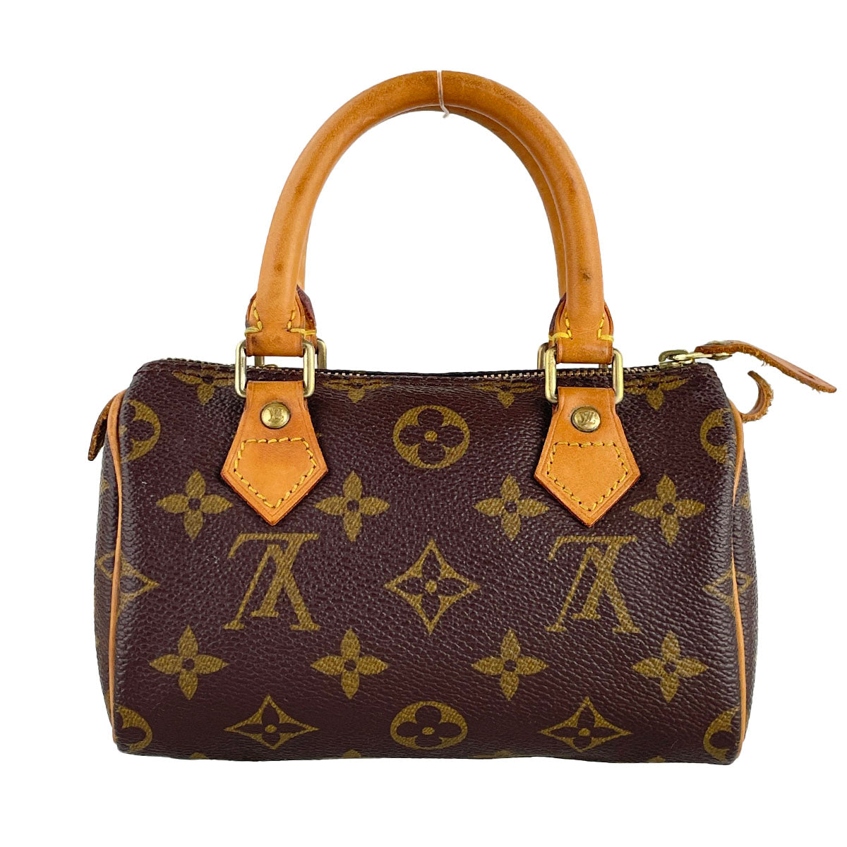 Louis Vuitton Monogram Mini speedy 2way Coated Canvas Fabric Brown Handbag 4870