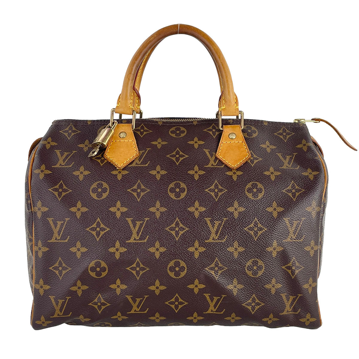 Louis Vuitton Monogram Speedy 30 Coated Canvas Fabric Brown Handbag 4924