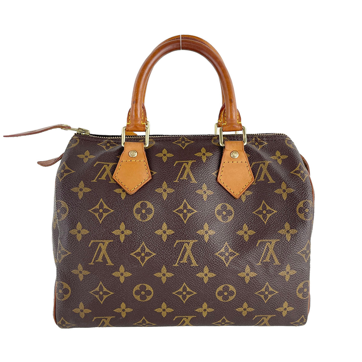 Louis Vuitton Monogram Speedy 25 Coated Canvas Fabric Brown Handbag 4897