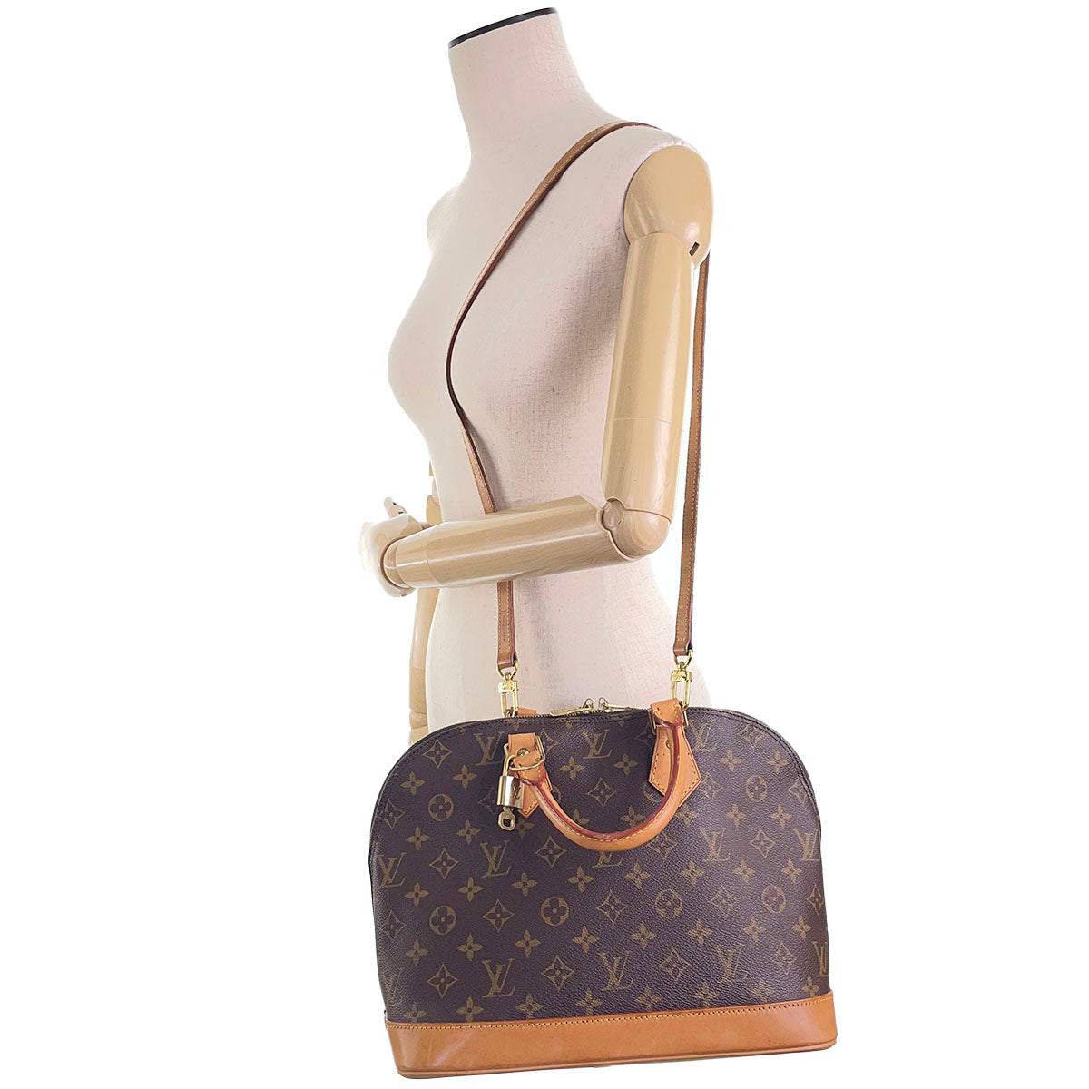 Louis Vuitton Monogram Alma 2way Coated Canvas Fabric Brown Handbag 4902