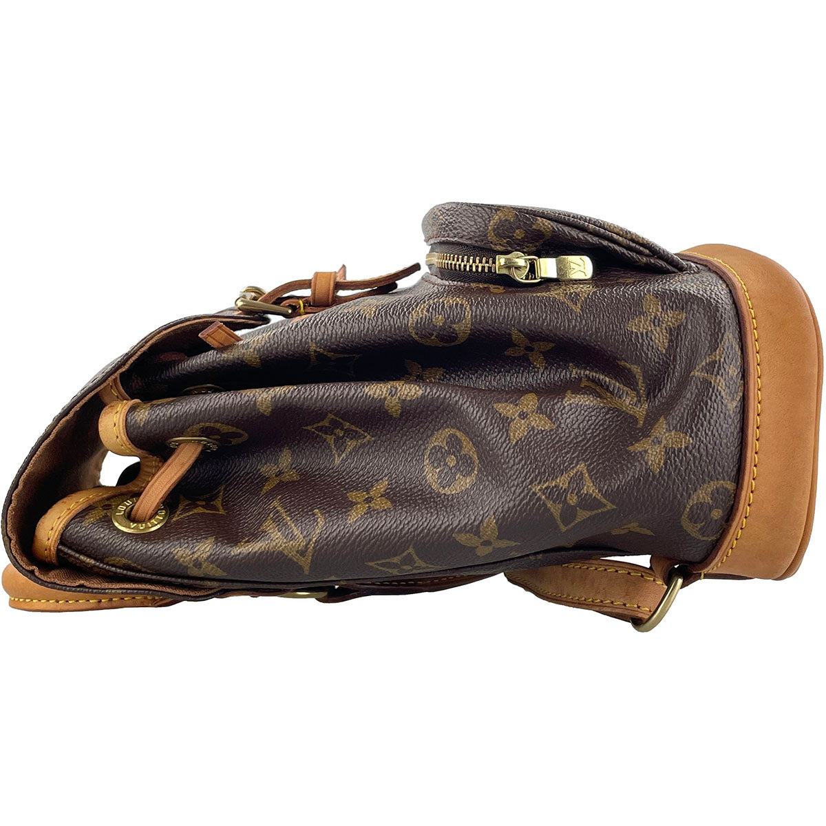 Louis Vuitton Monogram Montsouris PM Coated Canvas Brown Backpack Bag 4873