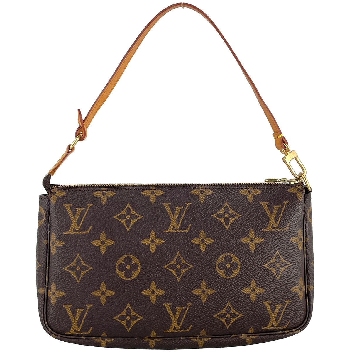 Louis Vuitton Monogram Pochette Accessoires Coated Canvas Brown Handbag 4883