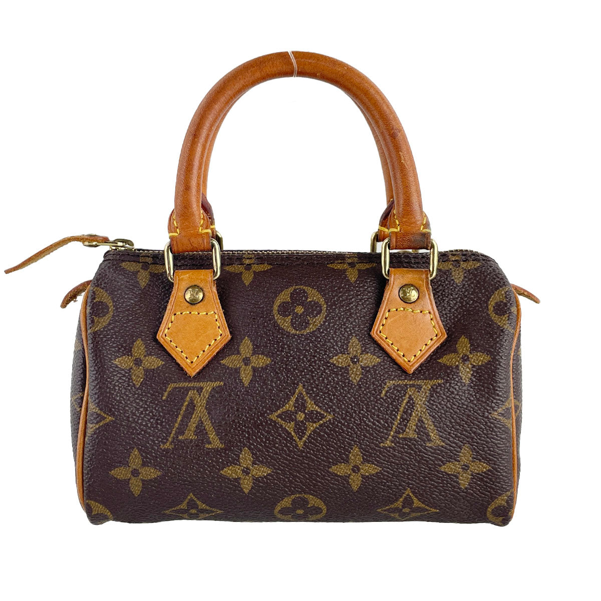 Louis Vuitton Monogram Mini speedy 2way Coated Canvas Fabric Brown Handbag 4884