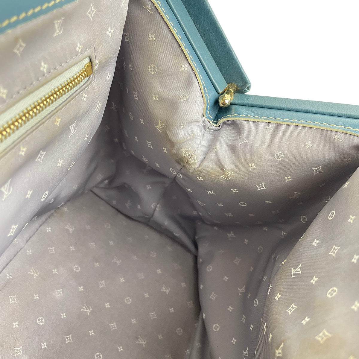 Louis Vuitton Suhali Angenieux PM Leather Fabric Blue Handbag 4851