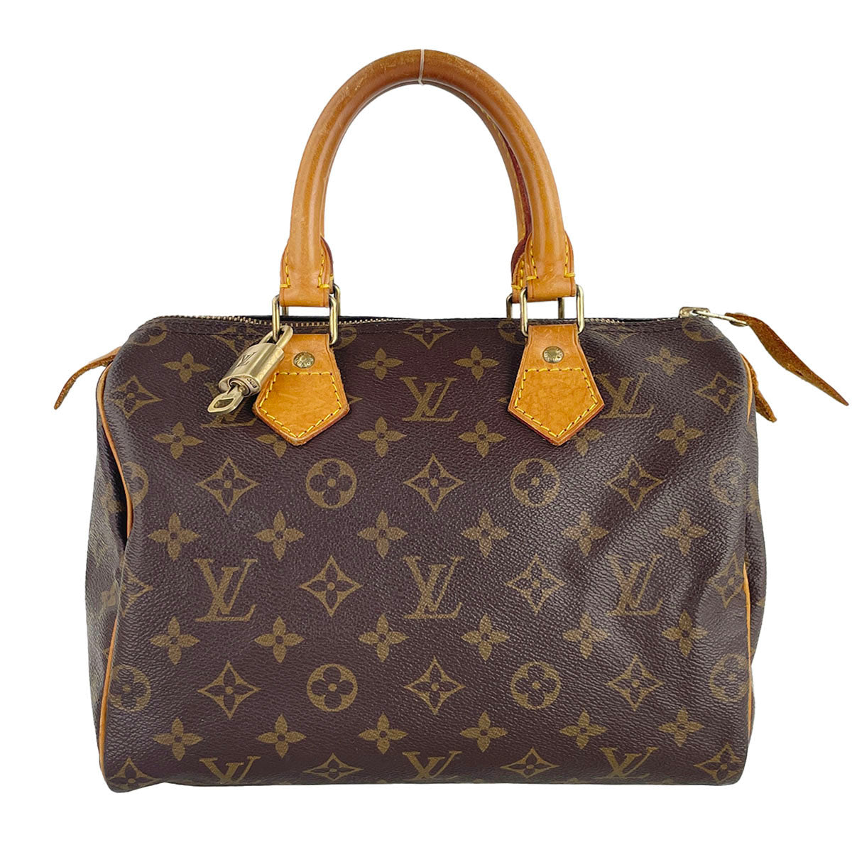 Louis Vuitton Monogram Speedy 25 Coated Canvas Fabric Brown Handbag 4842