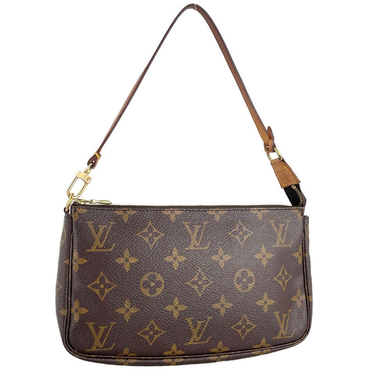 Louis Vuitton Monogram Pochette Accessoires Coated Canvas Brown Handbag 4855
