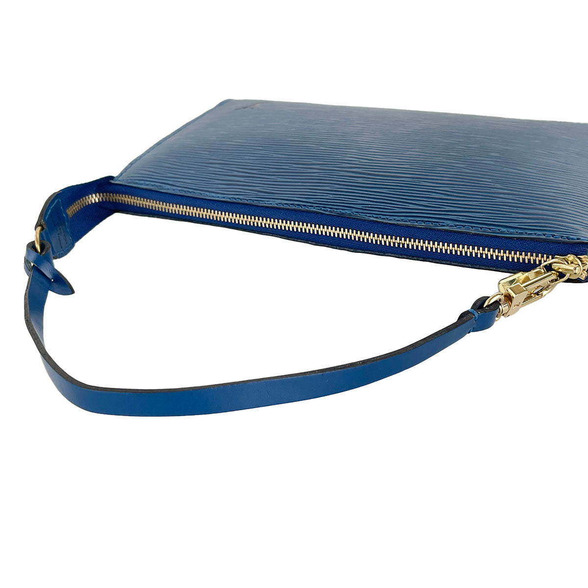 Louis Vuitton Epi Pochette Accessoires Leather Suede Blue Handbag 4942