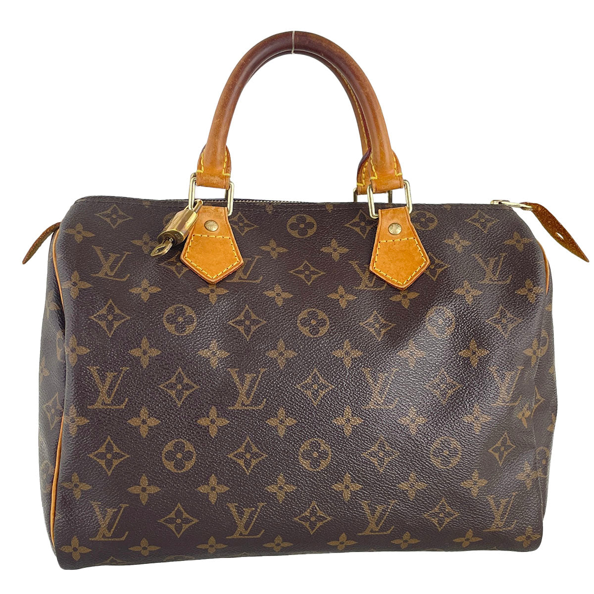 Louis Vuitton Monogram Speedy 30 Leather Fabric Brown Handbag 4759
