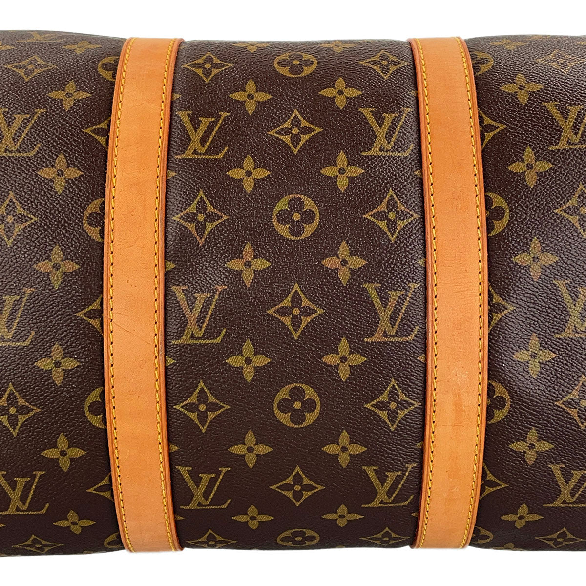 Louis Vuitton Monogram Keepall 50 Leather Fabric Brown Boston Bag 4662