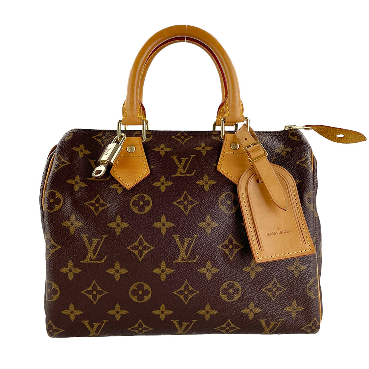 Louis Vuitton Monogram Speedy 25 Coated Canvas Fabric Brown Handbag 4907