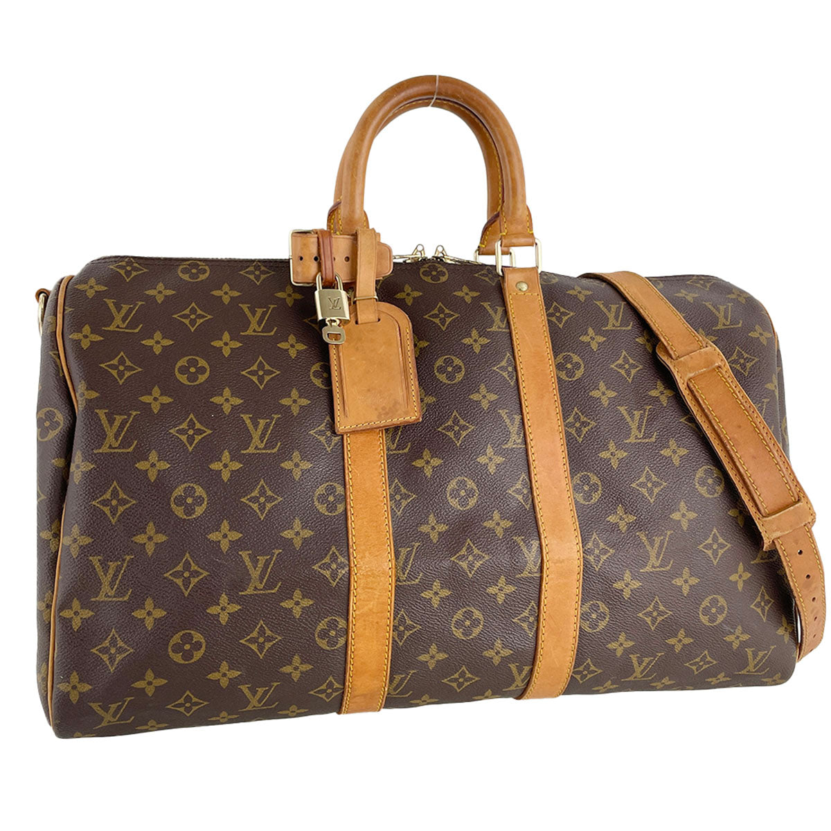 Louis Vuitton Monogram Keepall Bandouliere 45 Coated Canvas Boston Bag 4872