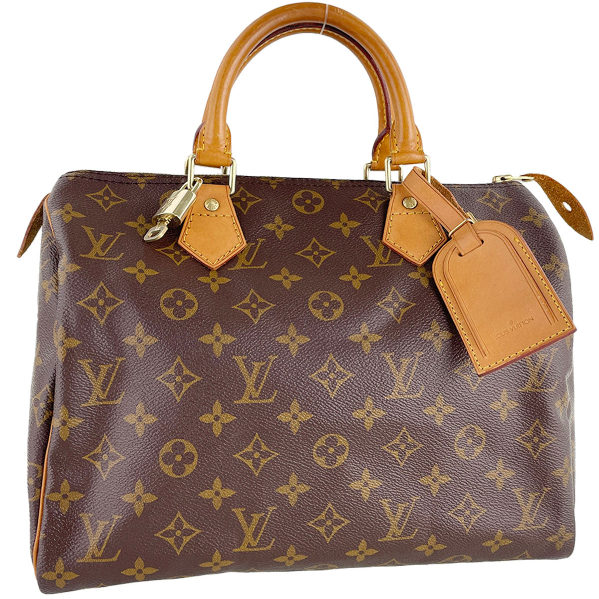 Louis Vuitton Monogram Speedy 30 Coated Canvas Fabric Brown Handbag 4865