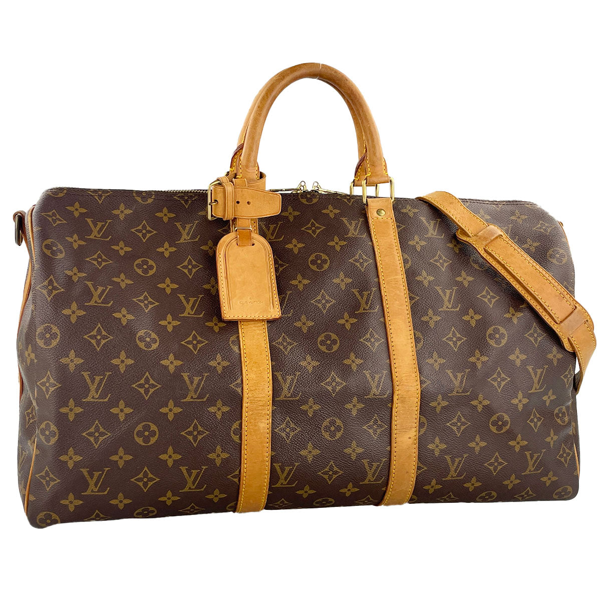 Louis Vuitton Monogram Keepall Bandouliere 50 Coated Canvas Boston Bag 4869