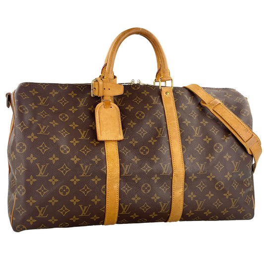 Louis Vuitton Monogram Keepall Bandouliere 50 Coated Canvas Boston Bag 4869
