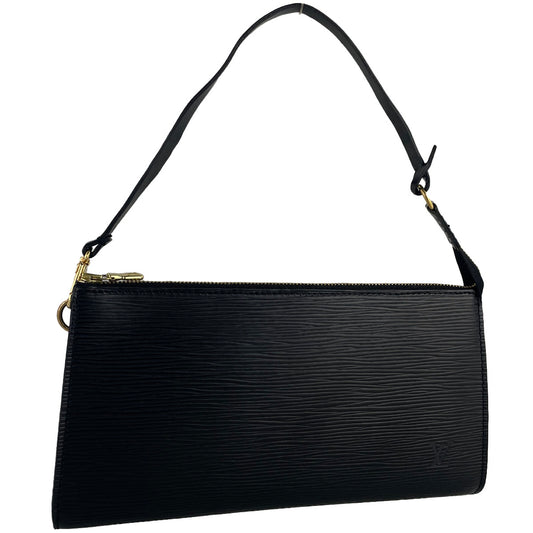 Louis Vuitton Epi Pochette Accessoires Leather Suede Black Handbag 4926