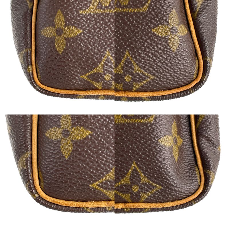 Louis Vuitton Monogram Mini speedy Coated Canvas Fabric Brown 2way Handbag 4916