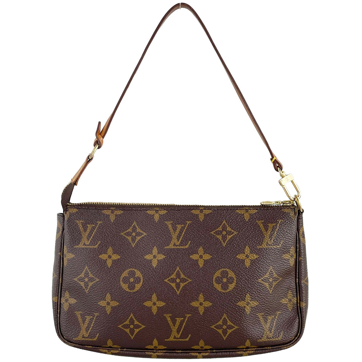 Louis Vuitton Monogram Pochette Accessoires Coated Canvas Brown Handbag 4855