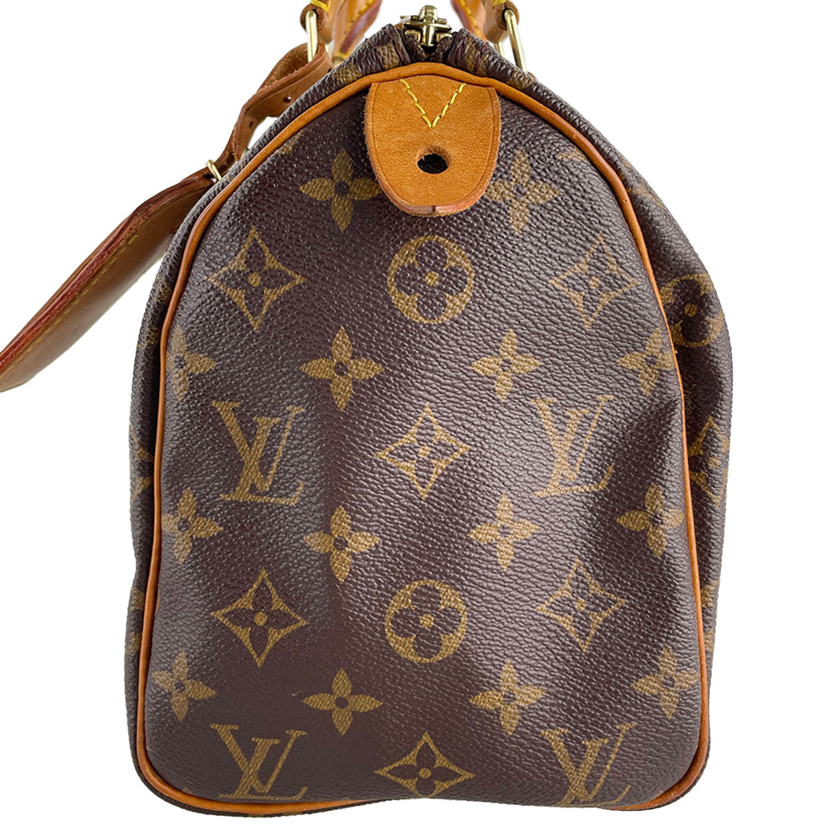 Louis Vuitton Monogram Speedy 25 Coated Canvas Fabric Brown Handbag 4925