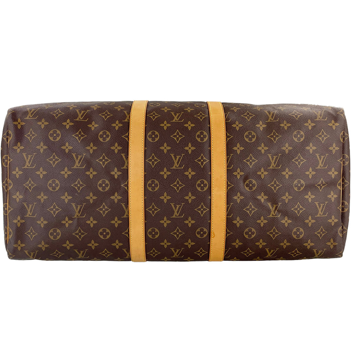 Louis Vuitton Monogram Keepall 55 Coated Canvas Fabric Brown Boston Bag 4857