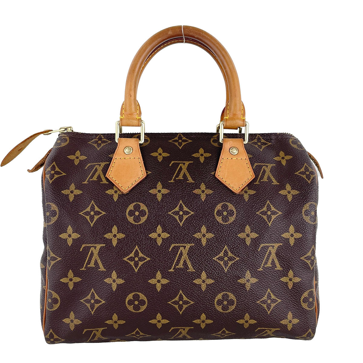 Louis Vuitton Monogram Speedy 25 Coated Canvas Fabric Brown Handbag 4941