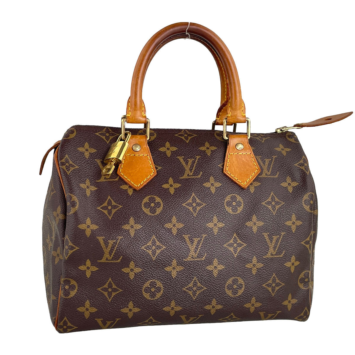 Louis Vuitton Monogram Speedy 25 Coated Canvas Fabric Brown Handbag 4827