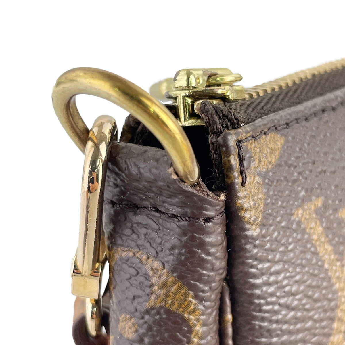 Louis Vuitton Monogram Pochette Accessoires Coated Canvas Brown Handbag 4855