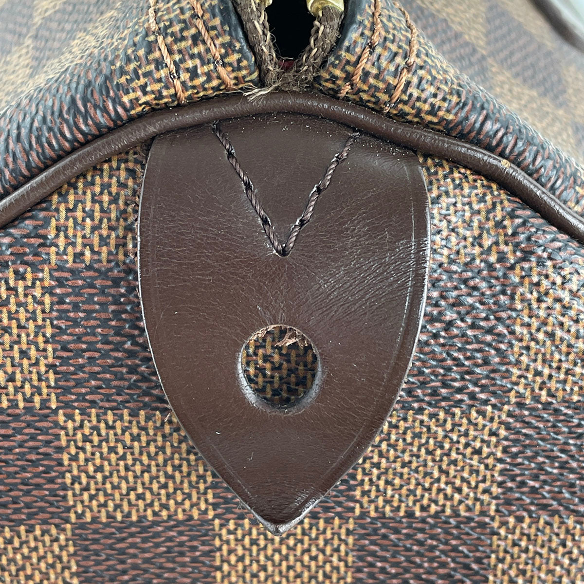 Louis Vuitton Damier Speedy 30 Coated Canvas Fabric Brown Handbag 4893