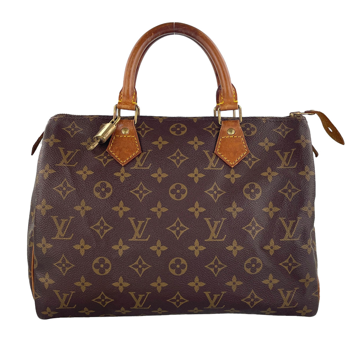 Louis Vuitton Monogram Speedy 30 Coated Canvas Fabric Brown Handbag 4914