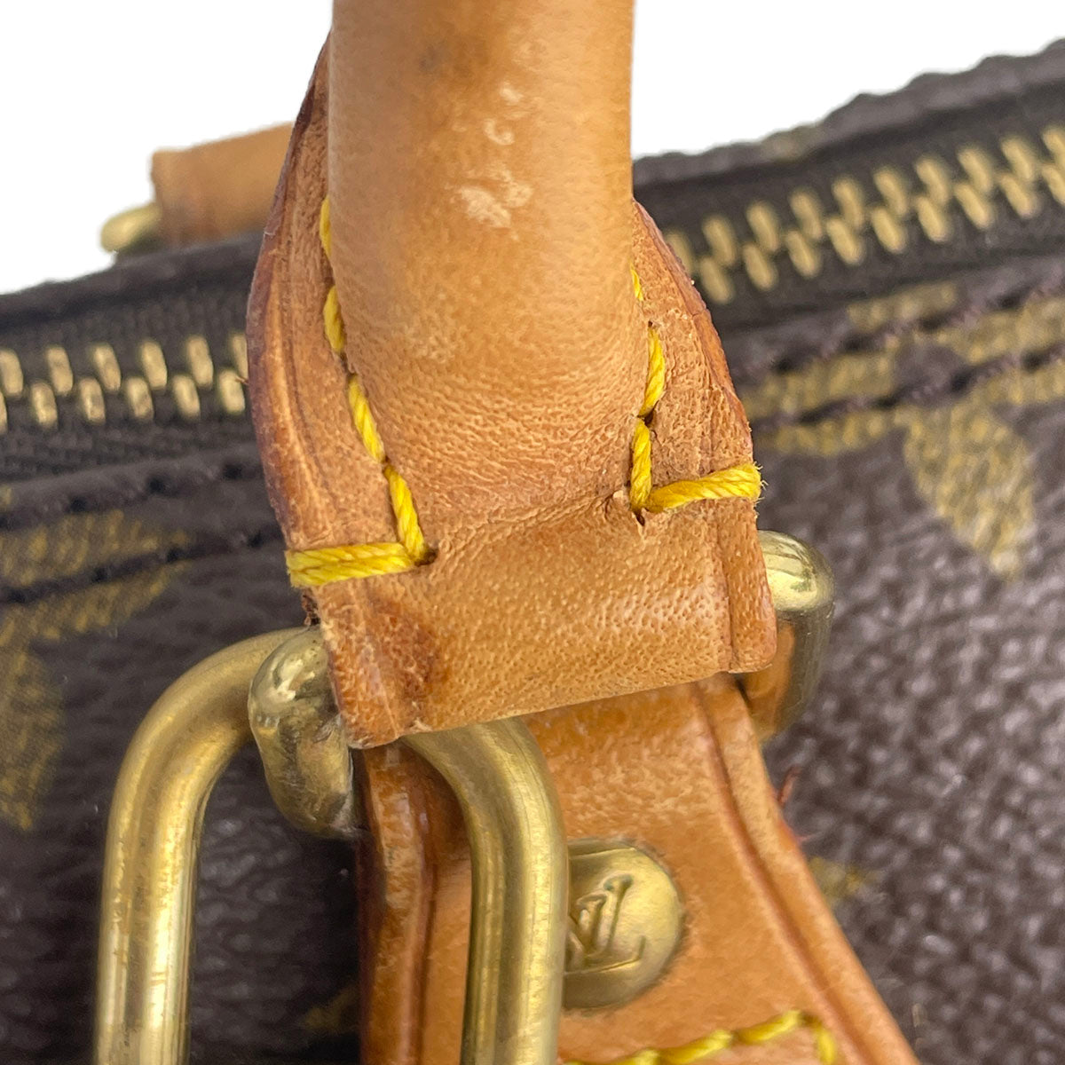 Louis Vuitton Monogram Mini speedy 2way Coated Canvas Fabric Brown Handbag 4860