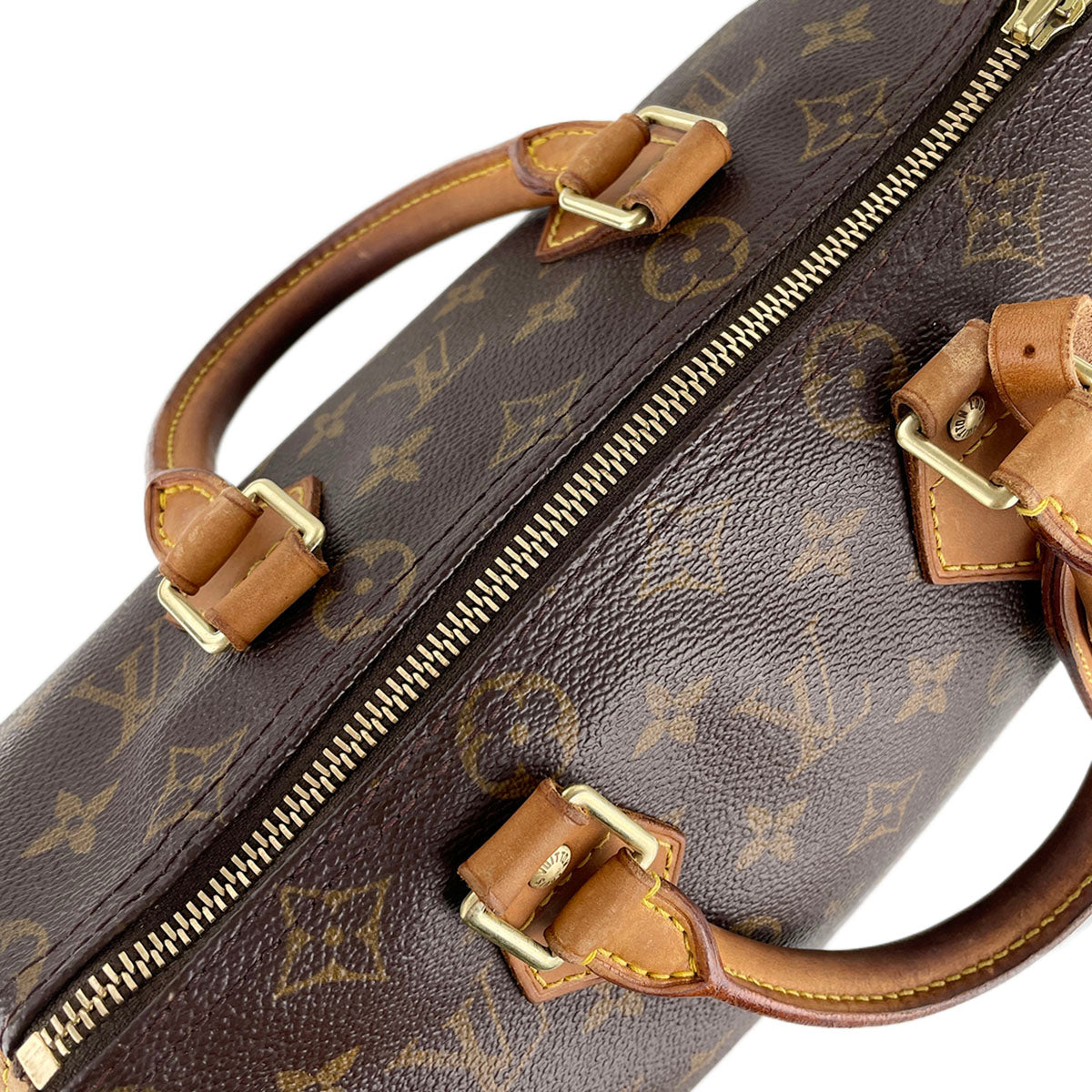 Louis Vuitton Monogram Speedy 25 Coated Canvas Fabric Brown Handbag 4932