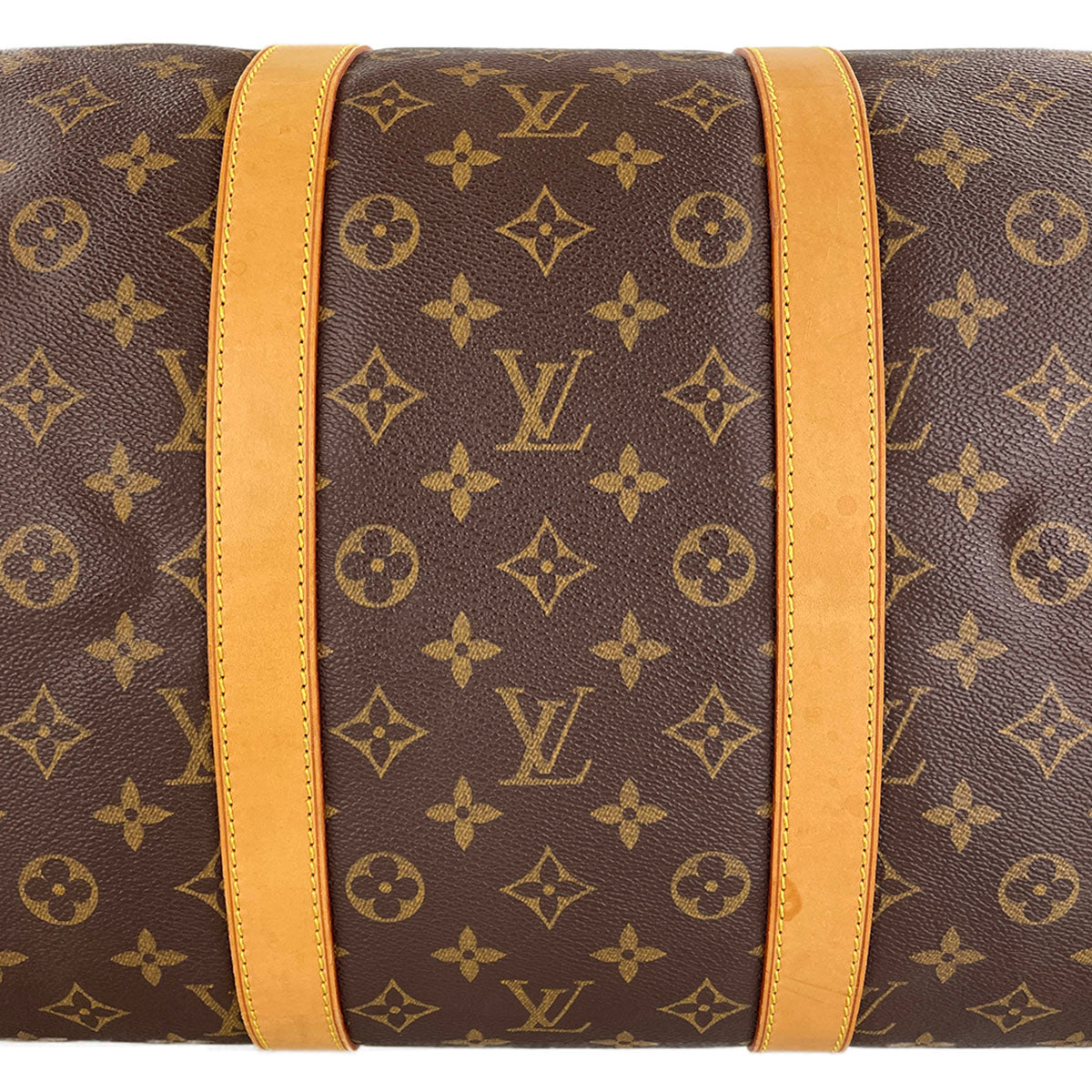 Louis Vuitton Monogram Keepall 55 Coated Canvas Fabric Brown Boston Bag 4857