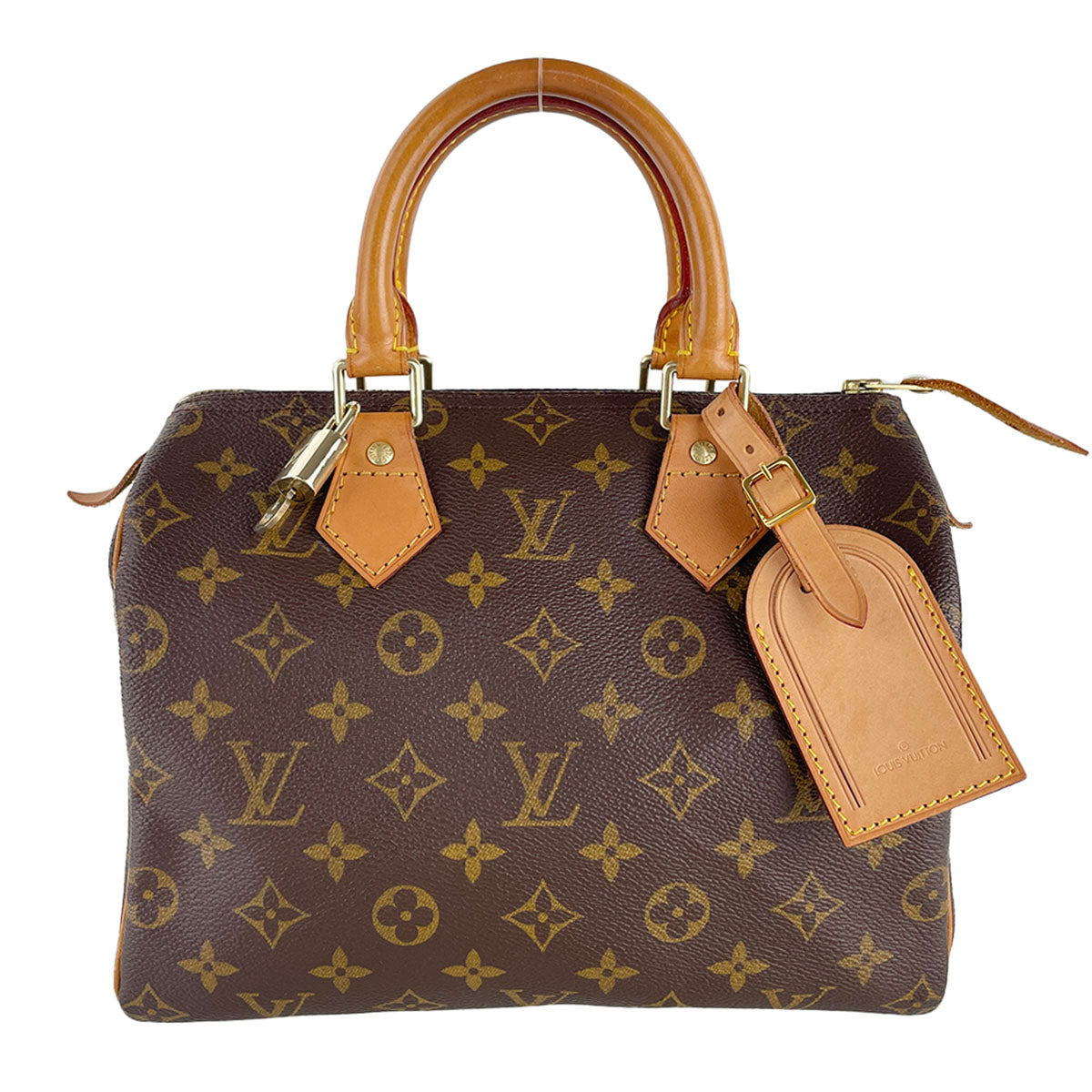 Louis Vuitton Monogram Speedy 25 Coated Canvas Fabric Brown Handbag 4928