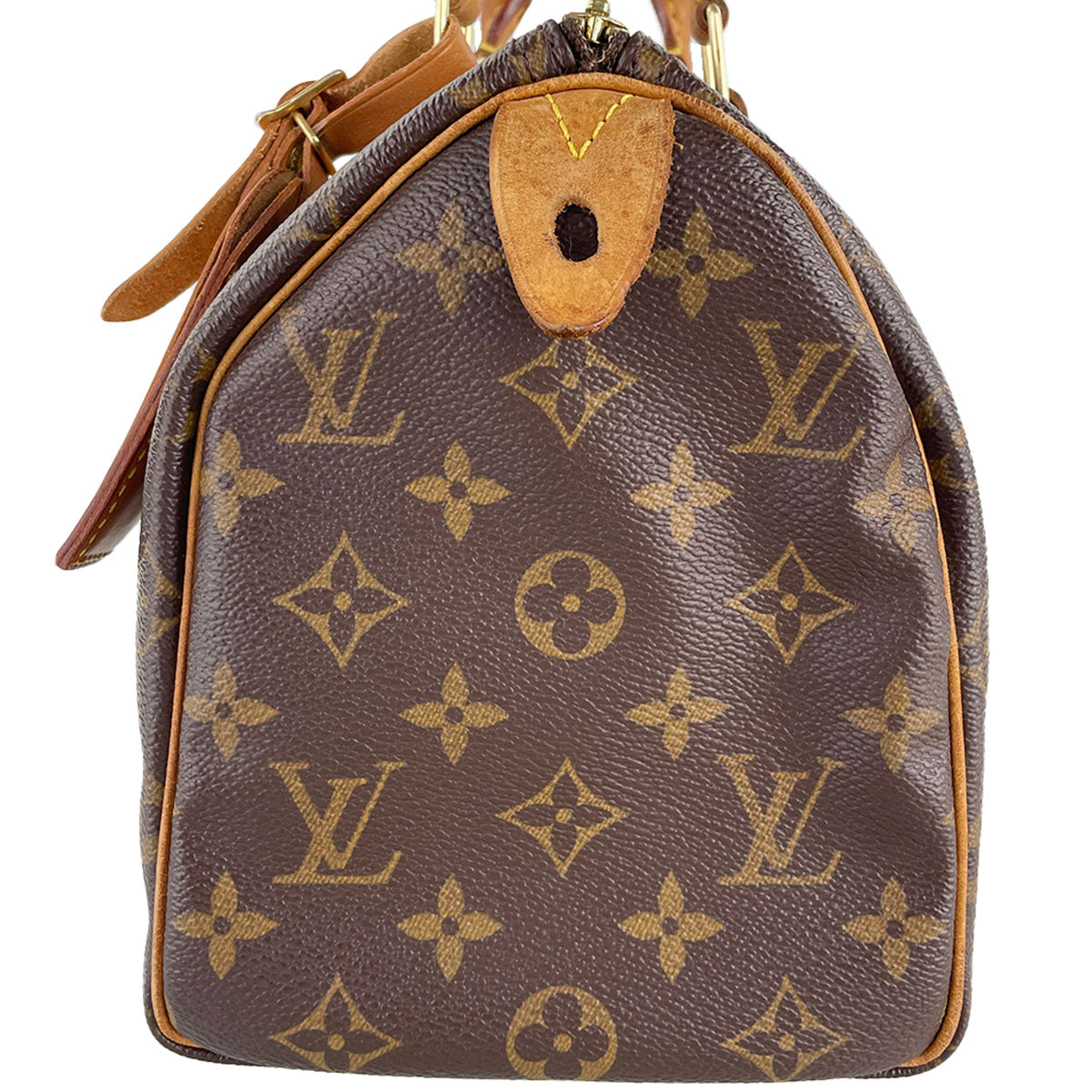 Louis Vuitton Monogram Speedy 25 Coated Canvas Fabric Brown Handbag 4932