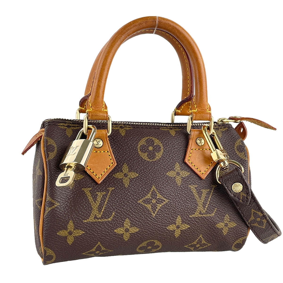 Louis Vuitton Monogram Mini speedy Coated Canvas Fabric Brown 2way Handbag 4944