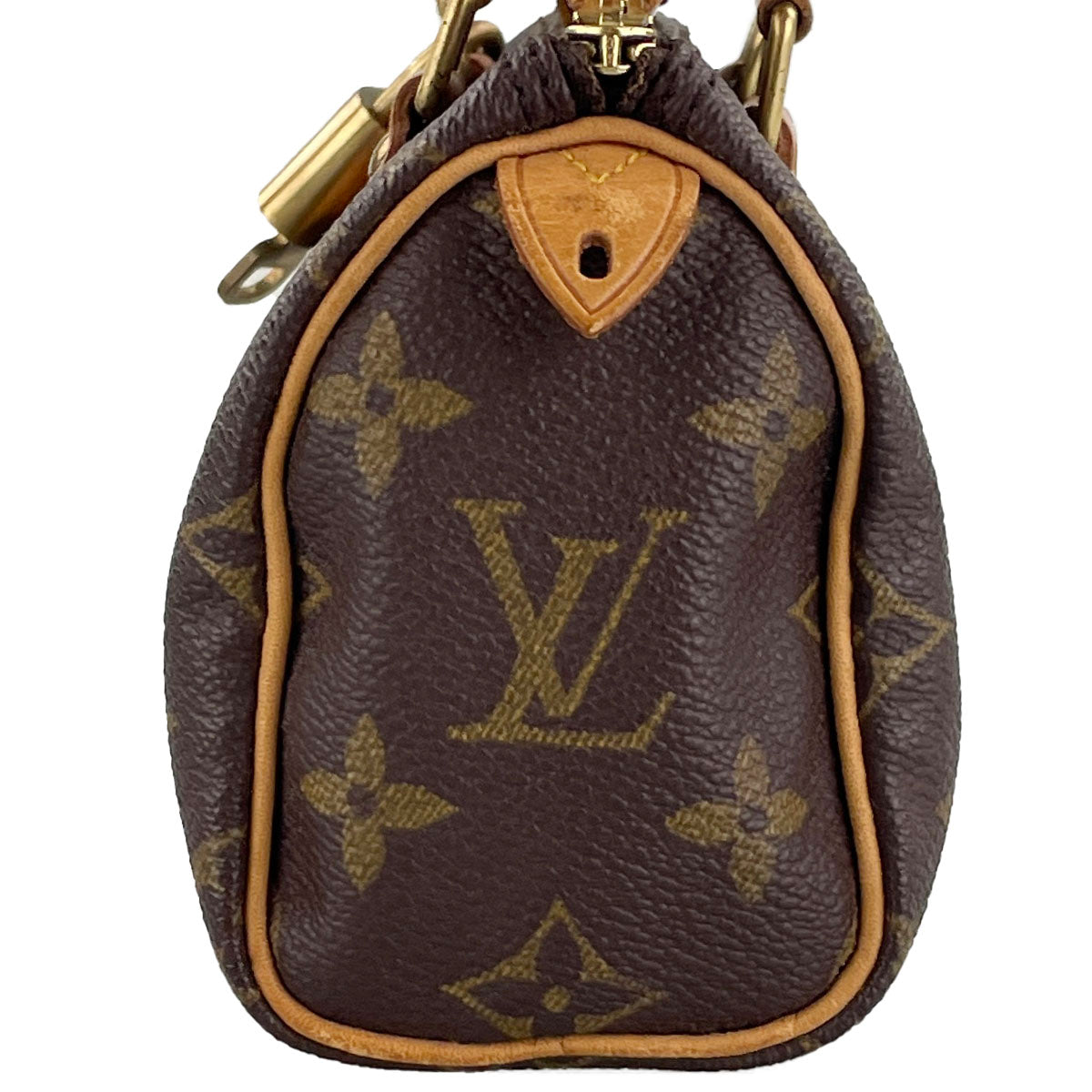 Louis Vuitton Monogram Mini speedy 2way Coated Canvas Fabric Brown Handbag 4860