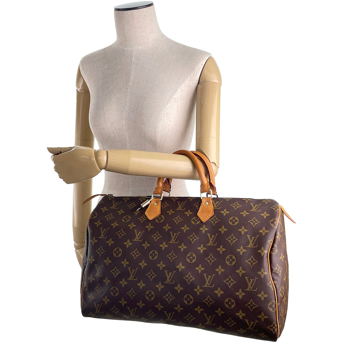 Louis Vuitton Monogram Speedy 40 Coated Canvas Fabric Brown Handbag 4850