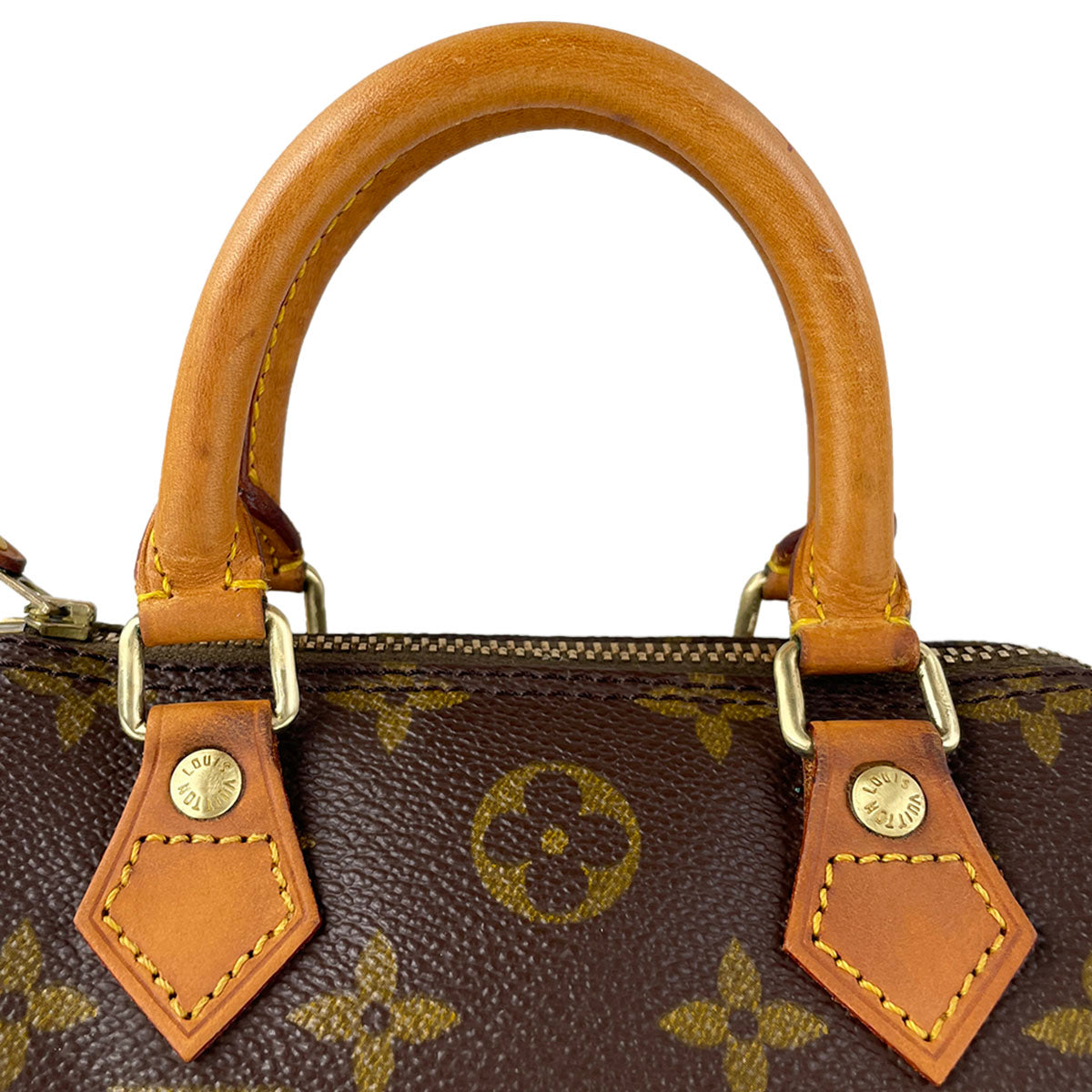 Louis Vuitton Monogram Mini speedy Coated Canvas Fabric Brown 2way Handbag 4916