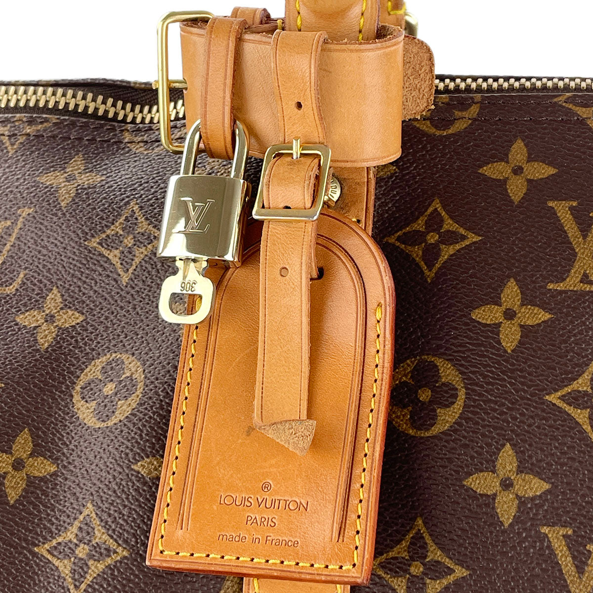 Louis Vuitton Monogram Keepall 55 Coated Canvas Fabric Brown Boston Bag 4888